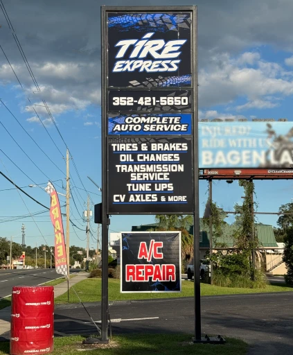 Tire Express Road Sign