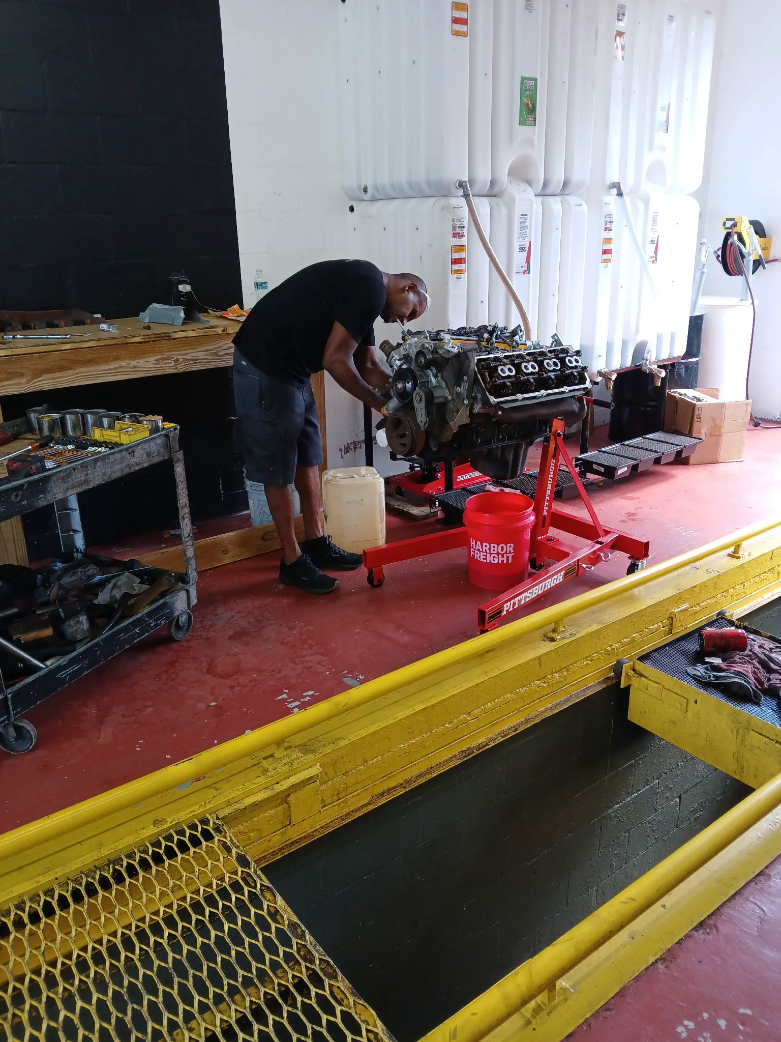 Engine rebuild in progress at Tire Express in Ocala, FL